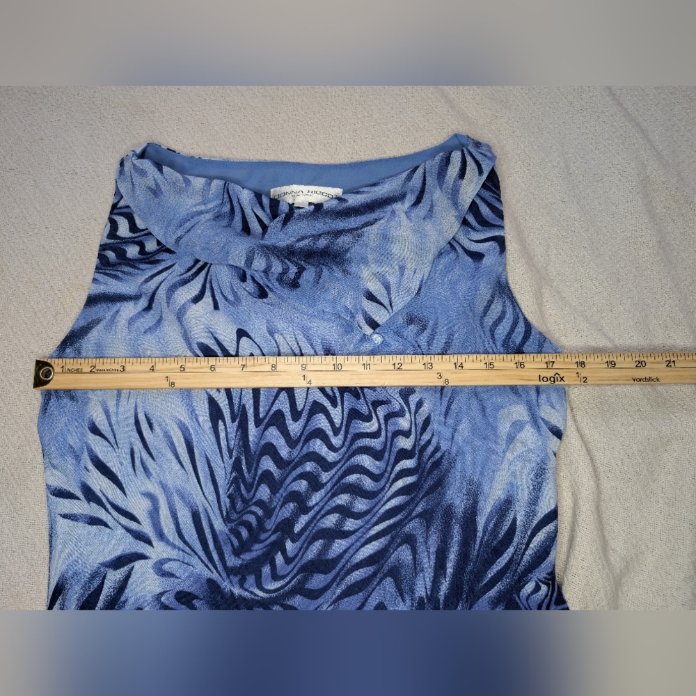 Donna Ricco Beautiful Blue Abstract Print Maxi Dress – Size 10 - Picture 6 of 8